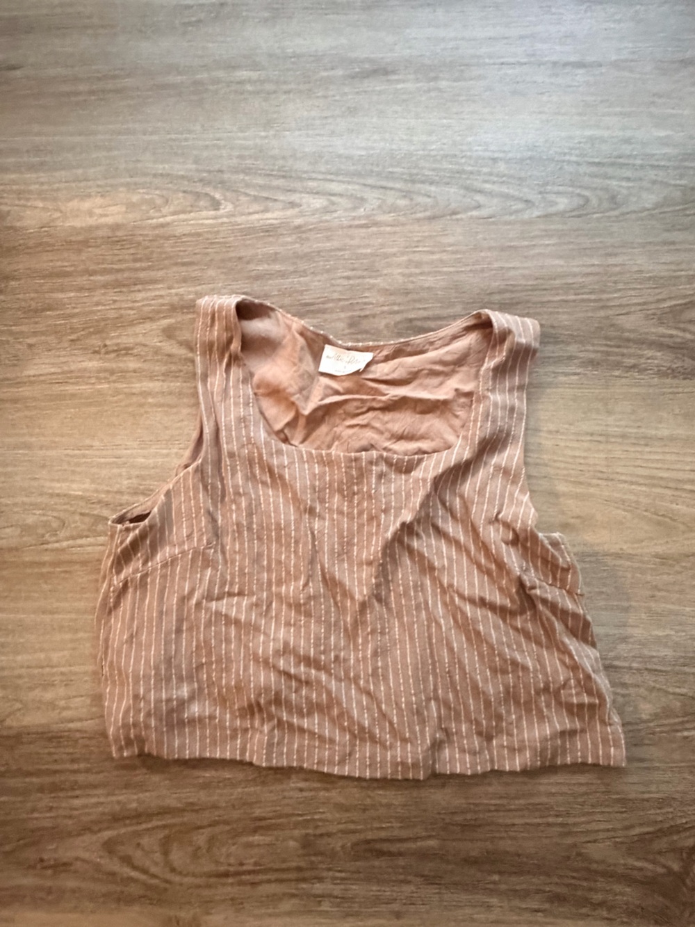 Light Brown Striped Tank Top - Women